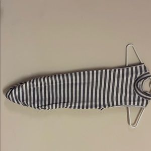 Grey/white striped top